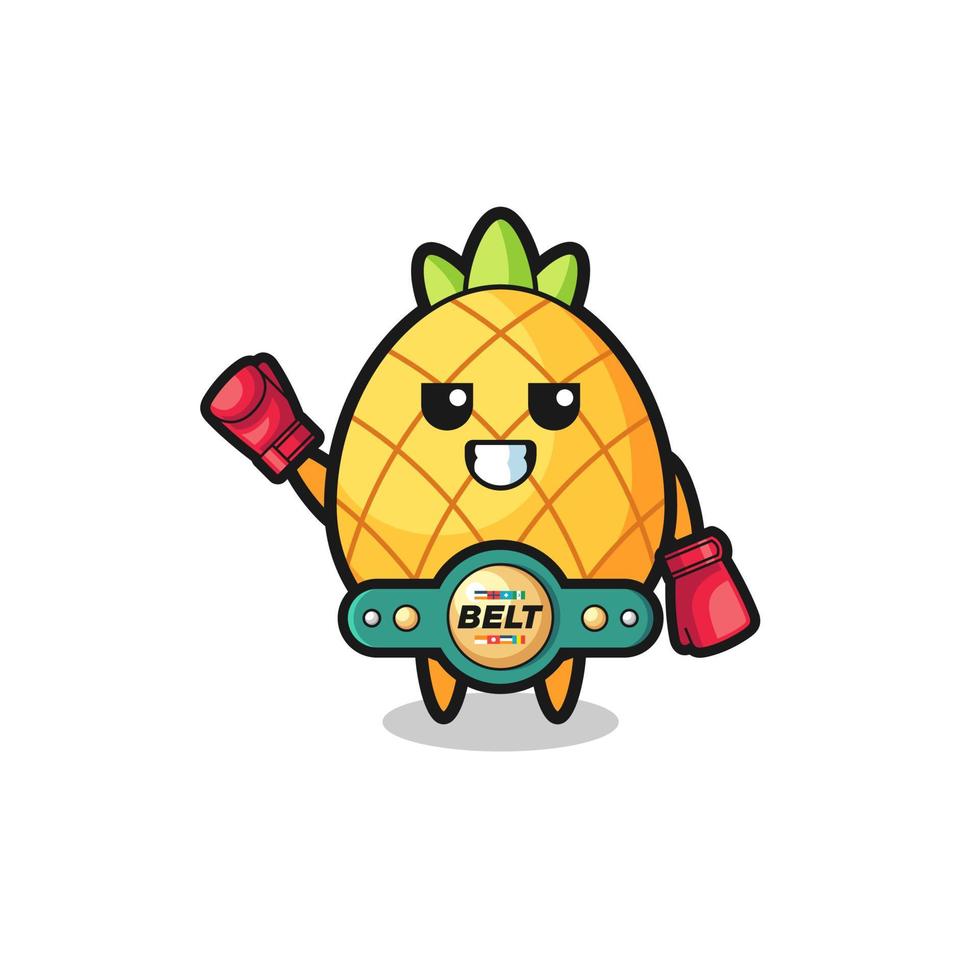 ananas bokser mascotte karakter vector