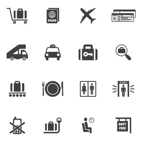 Luchthaven Icons Set vector