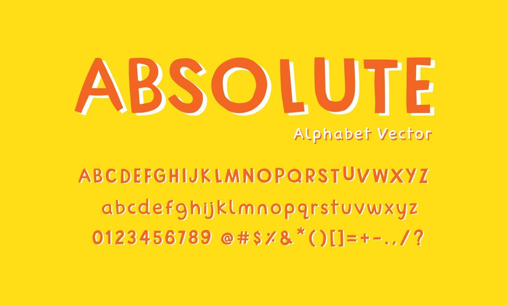 absolute alfabet vector, casual, handgetekende lettertype. vector