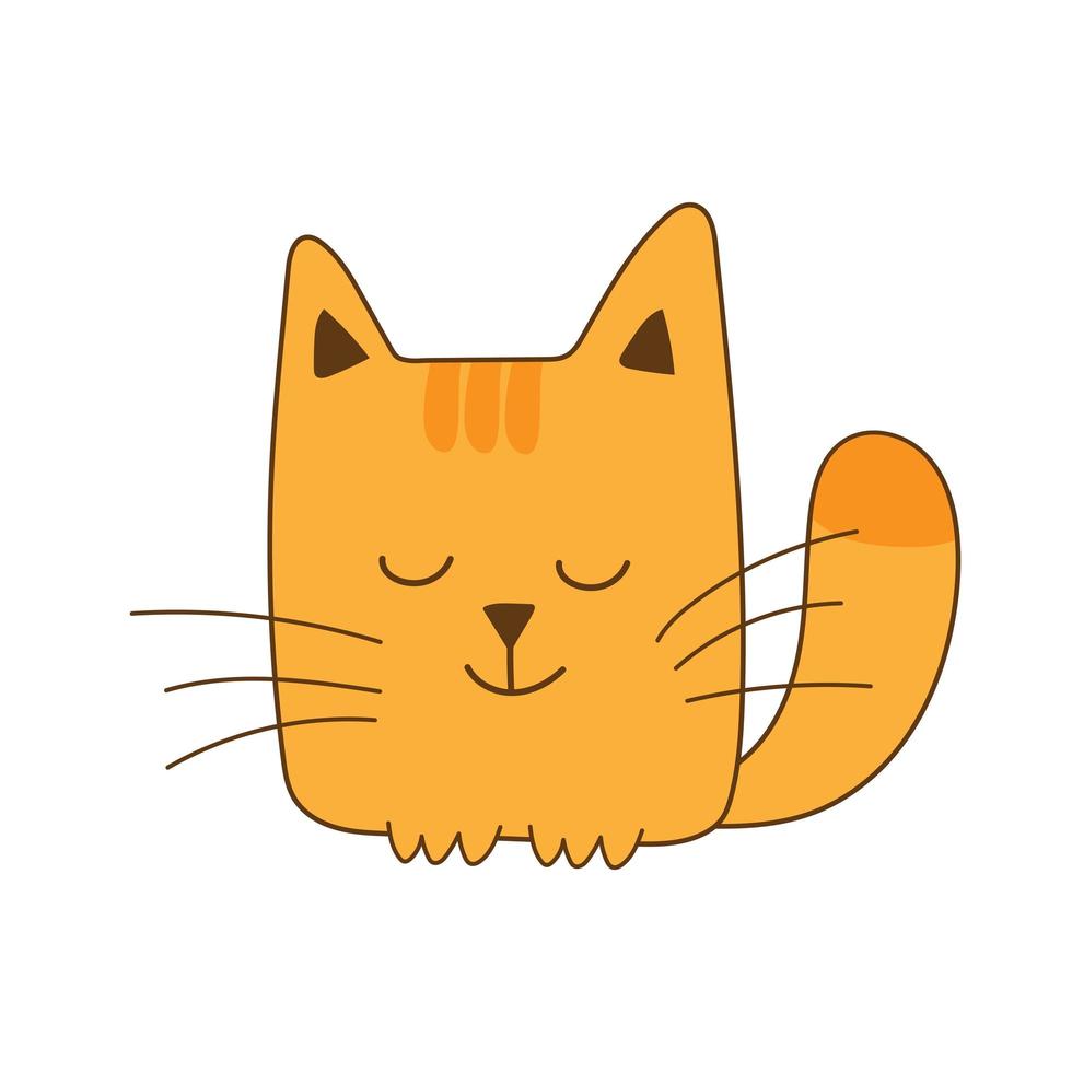 grappige en schattige vierkante gember lachende kat in geïsoleerde op witte achtergrond vector