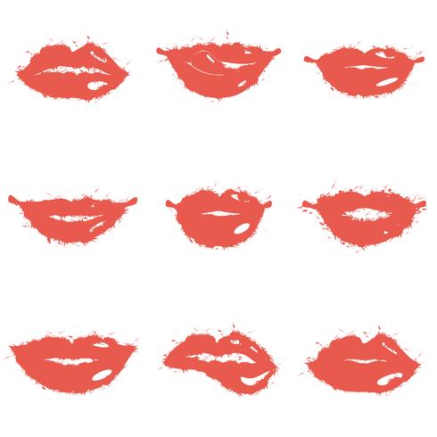 Set van lippen vector