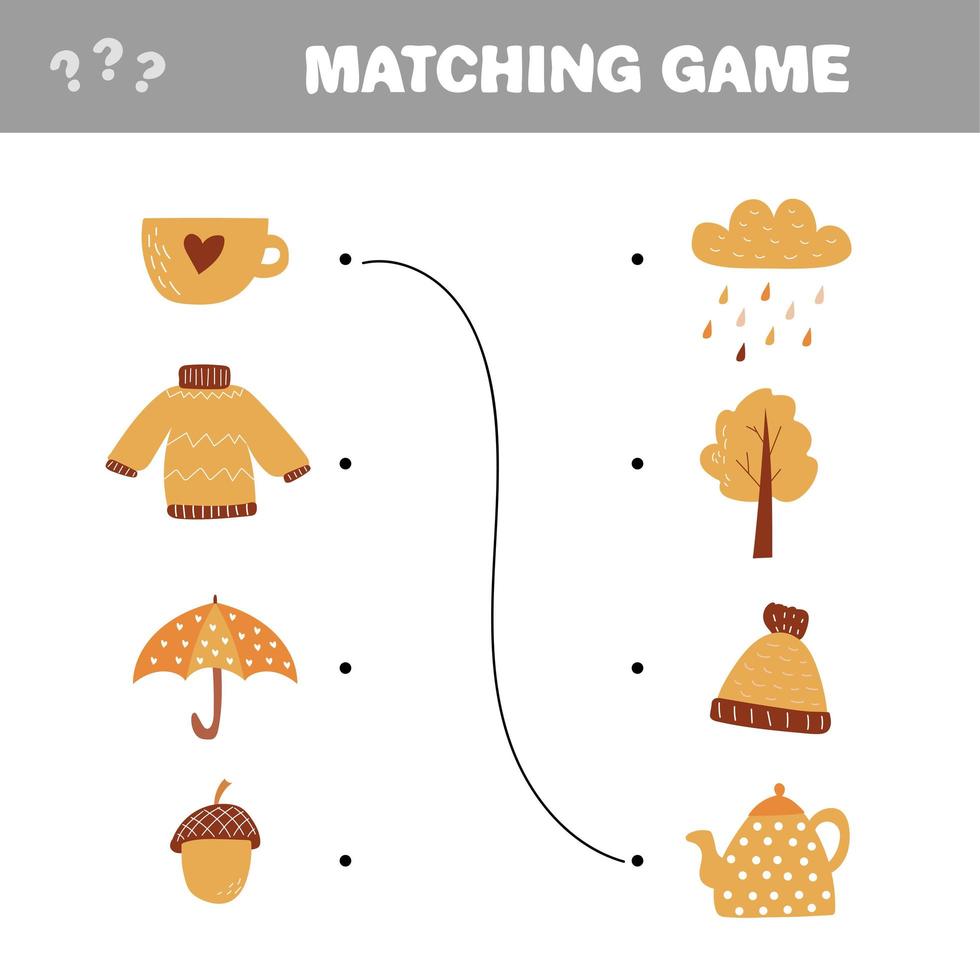 educatief spel voor kinderen. elementen matchen. vector matching game.