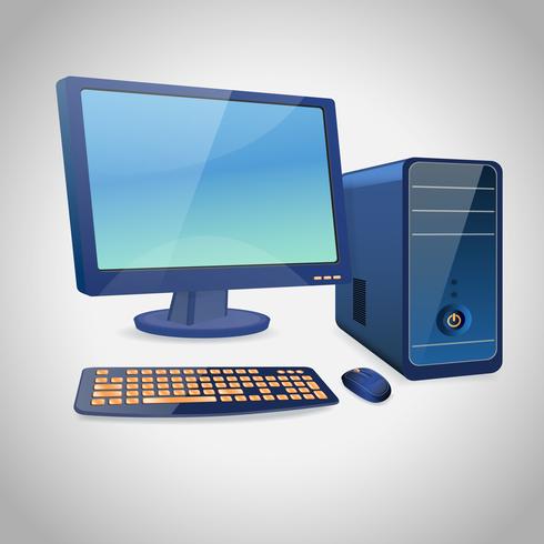 Computer en randblauw vector