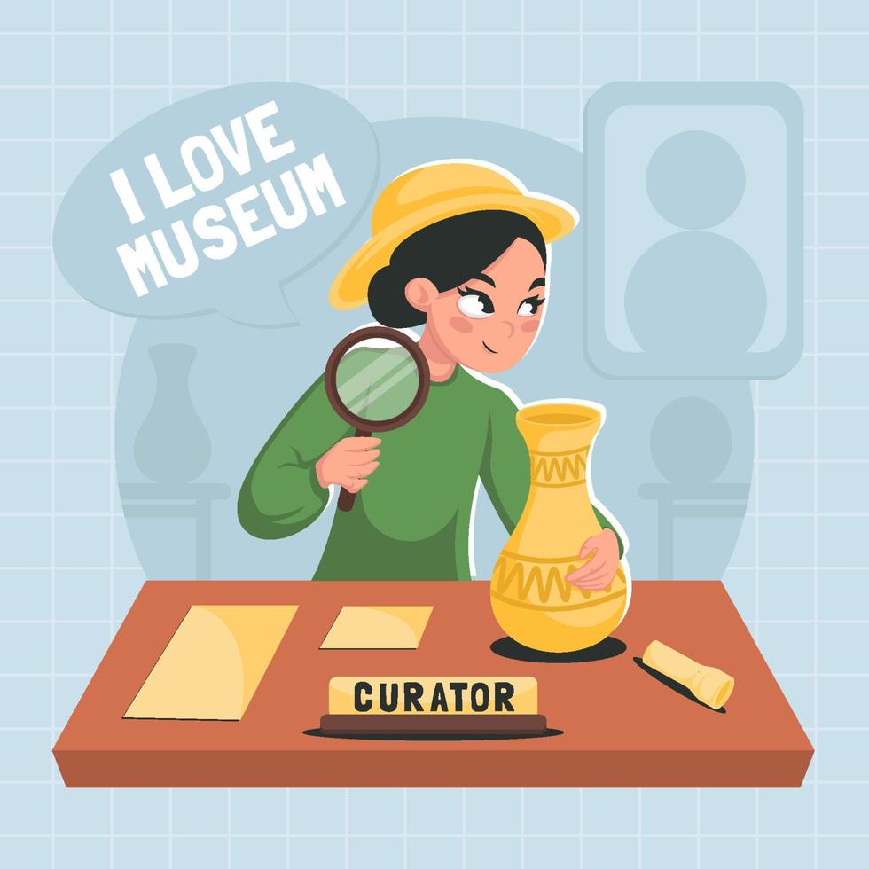 museum curator concept vector