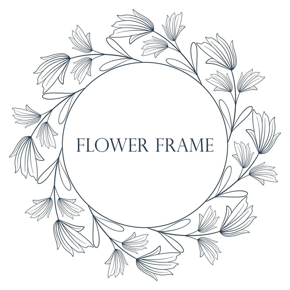 circulaire botanische bloemen frame vectorillustratie vector