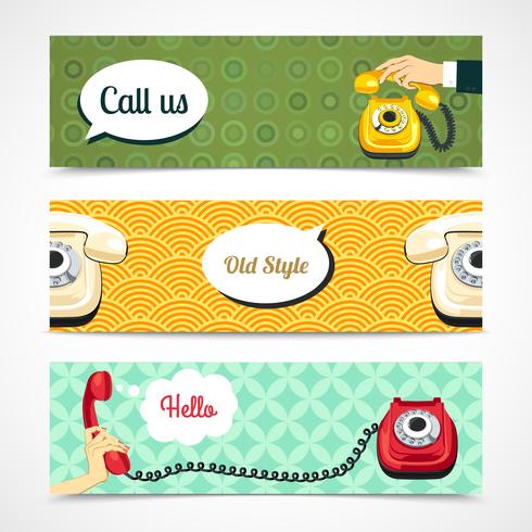 Oude horizontale telefoonbanners vector