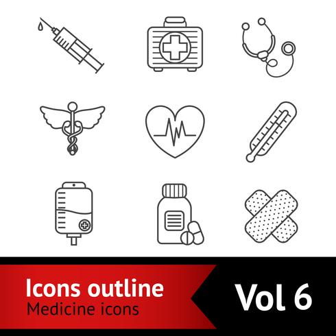 Geneeskunde Icons Set vector