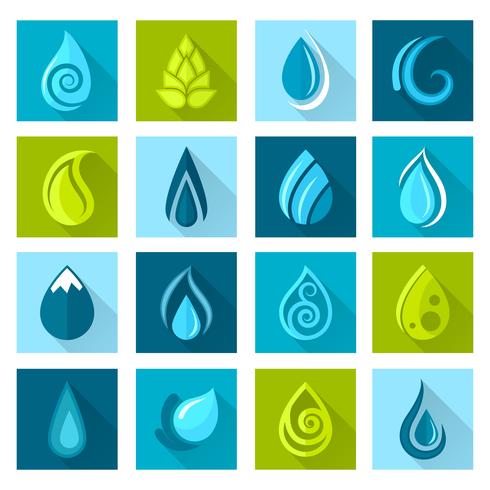 Waterdruppels pictogrammen vector