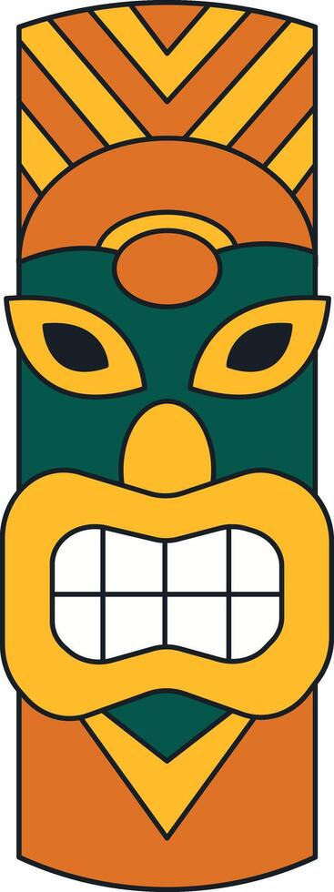 etnisch tiki god masker tekenfilm. illustratie ontwerp in vlak stijl vector