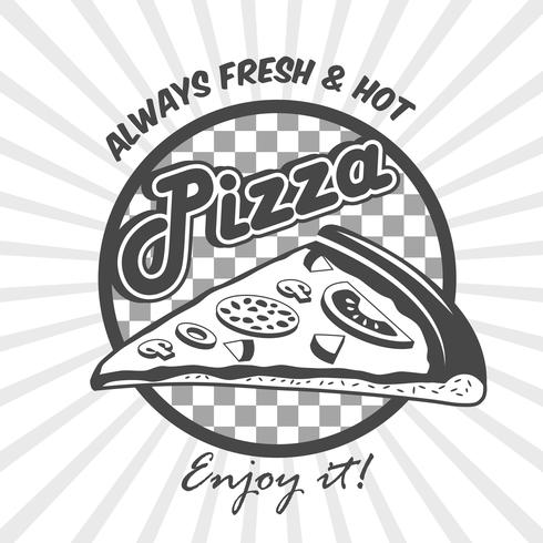 Pizza slice reclameaffiche vector