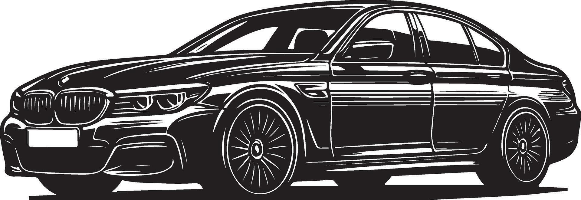 BMW e63 6 serie klassiek uitvoerend bedrijf sport auto, zwart kleur silhouet vector