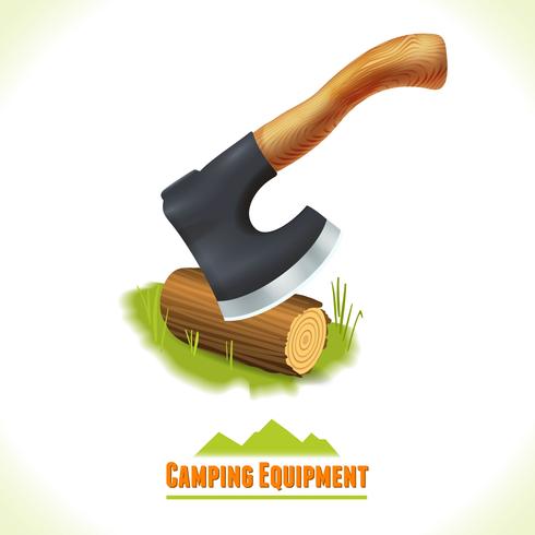 Camping symbool bijl vector