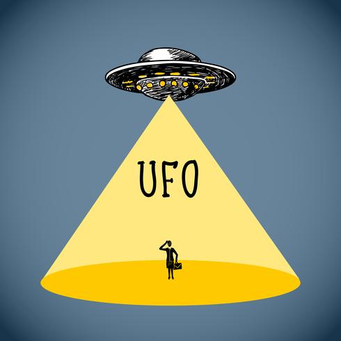 UFO-poster schets vector