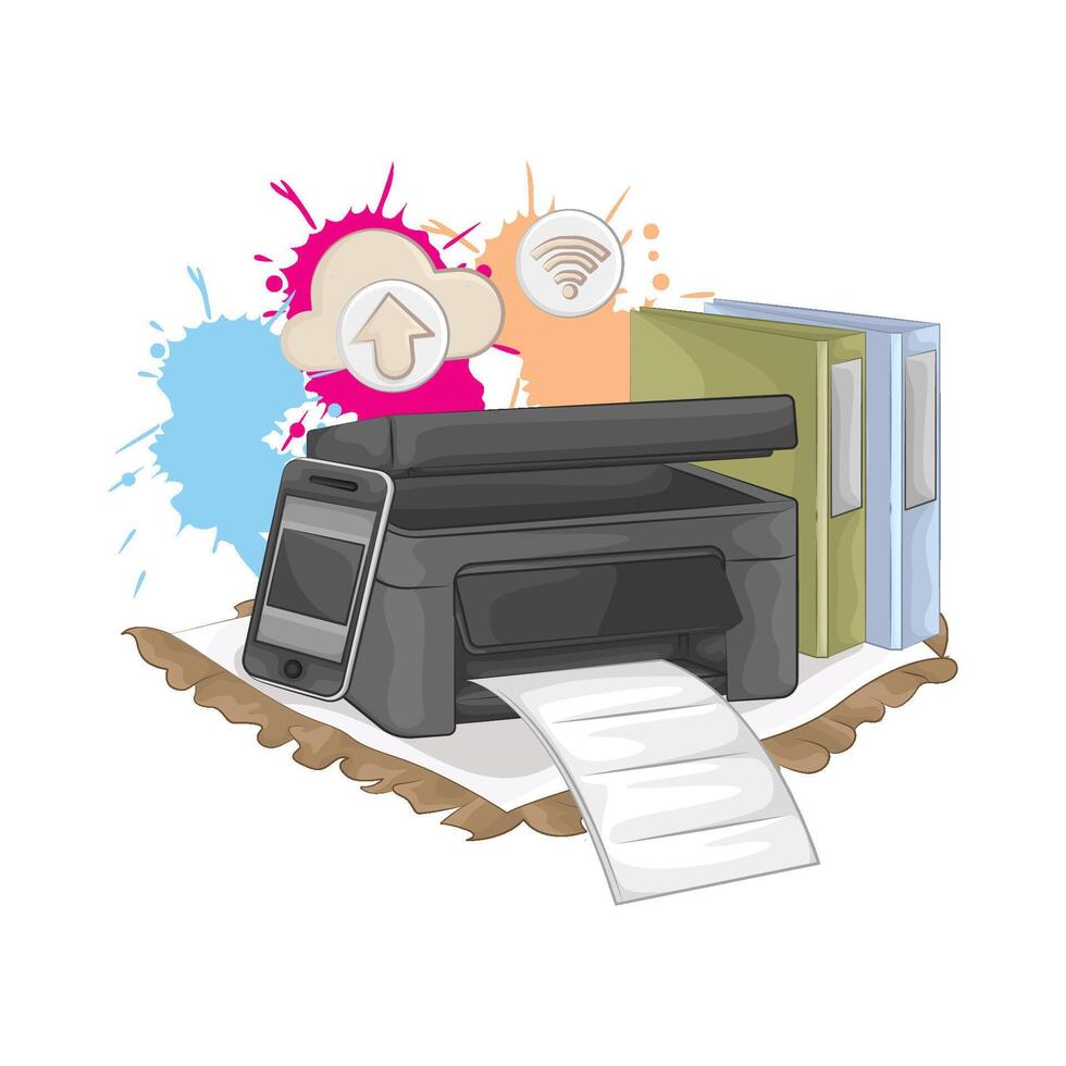 illustratie van printer vector