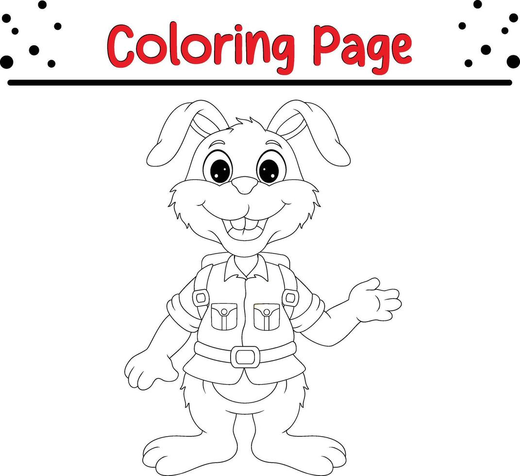 schattig konijn kleur bladzijde. kleur boek voor kinderen. vector