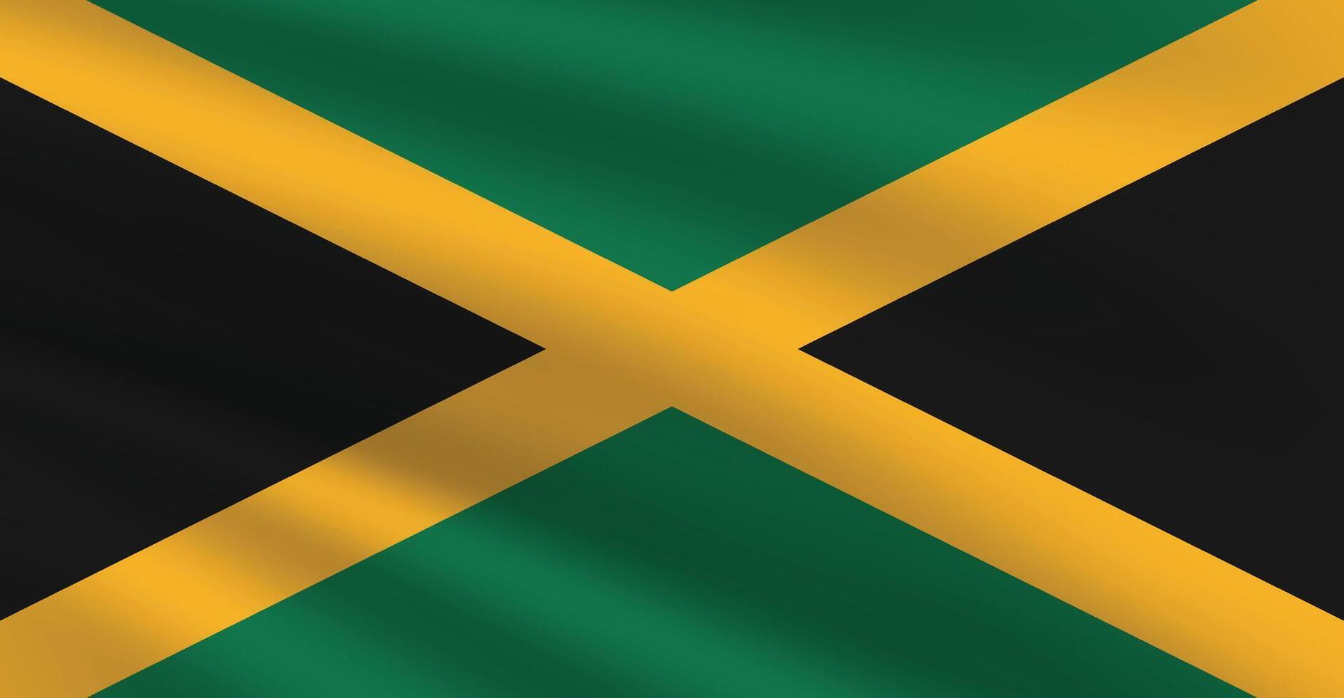 nationaal vlag van Jamaica. Jamaica vlag. golvend Jamaica vlag. vector