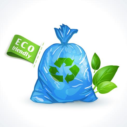 Ecologie symbool plastic zak vector