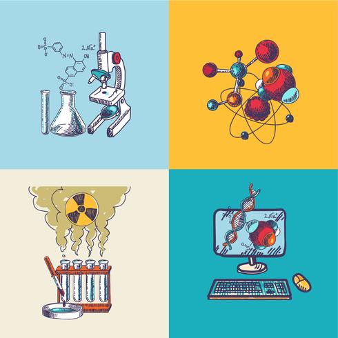 Chemie pictogram schets samenstelling vector