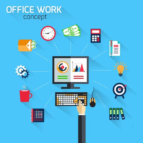 Office werk concept vector
