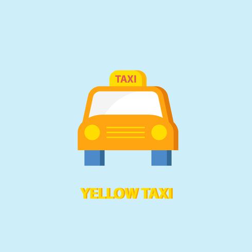 Geel taxi pictogram vector