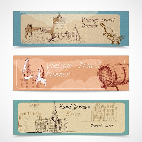 Oude stad banners vector