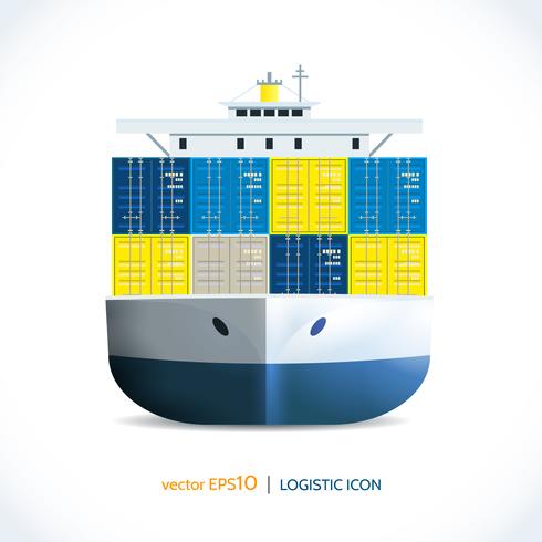 Logistiek pictogram containerschip vector