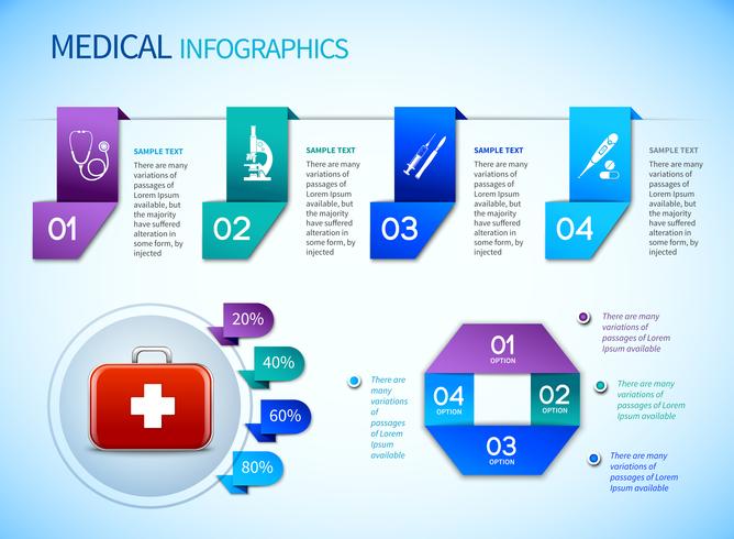 Origami infographics medische sjabloon vector