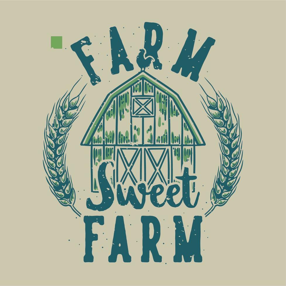 vintage slogan typografie boerderij zoete boerderij voor t-shirtontwerp vector