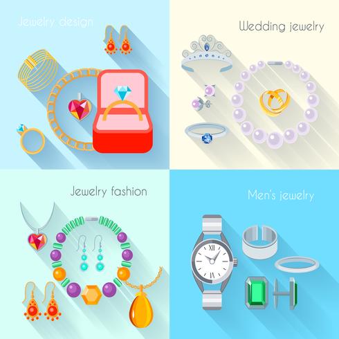 Sieraden pictogram plat vector