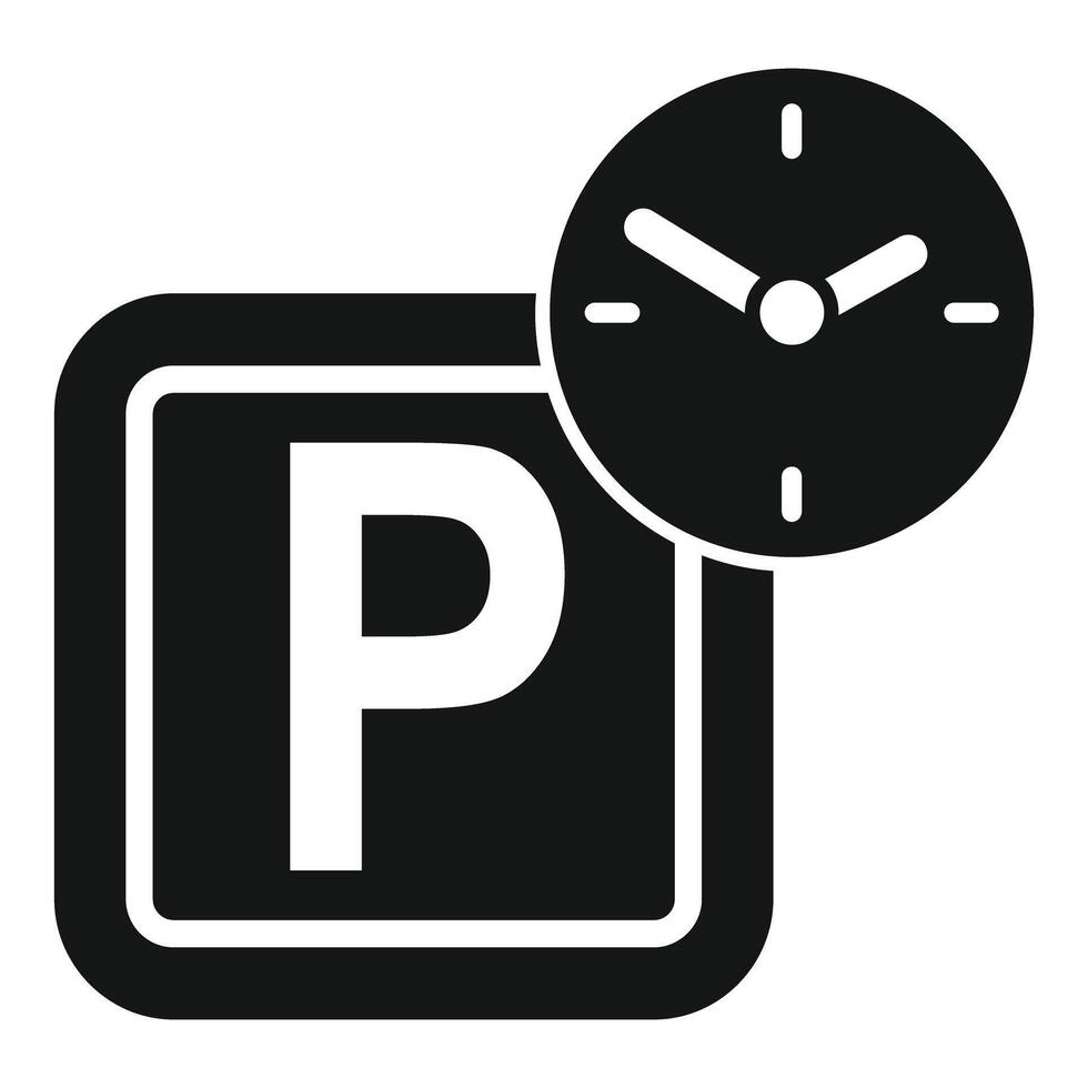 parkeren teken met klok icoon vector