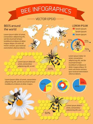 bee infographics instellen vector