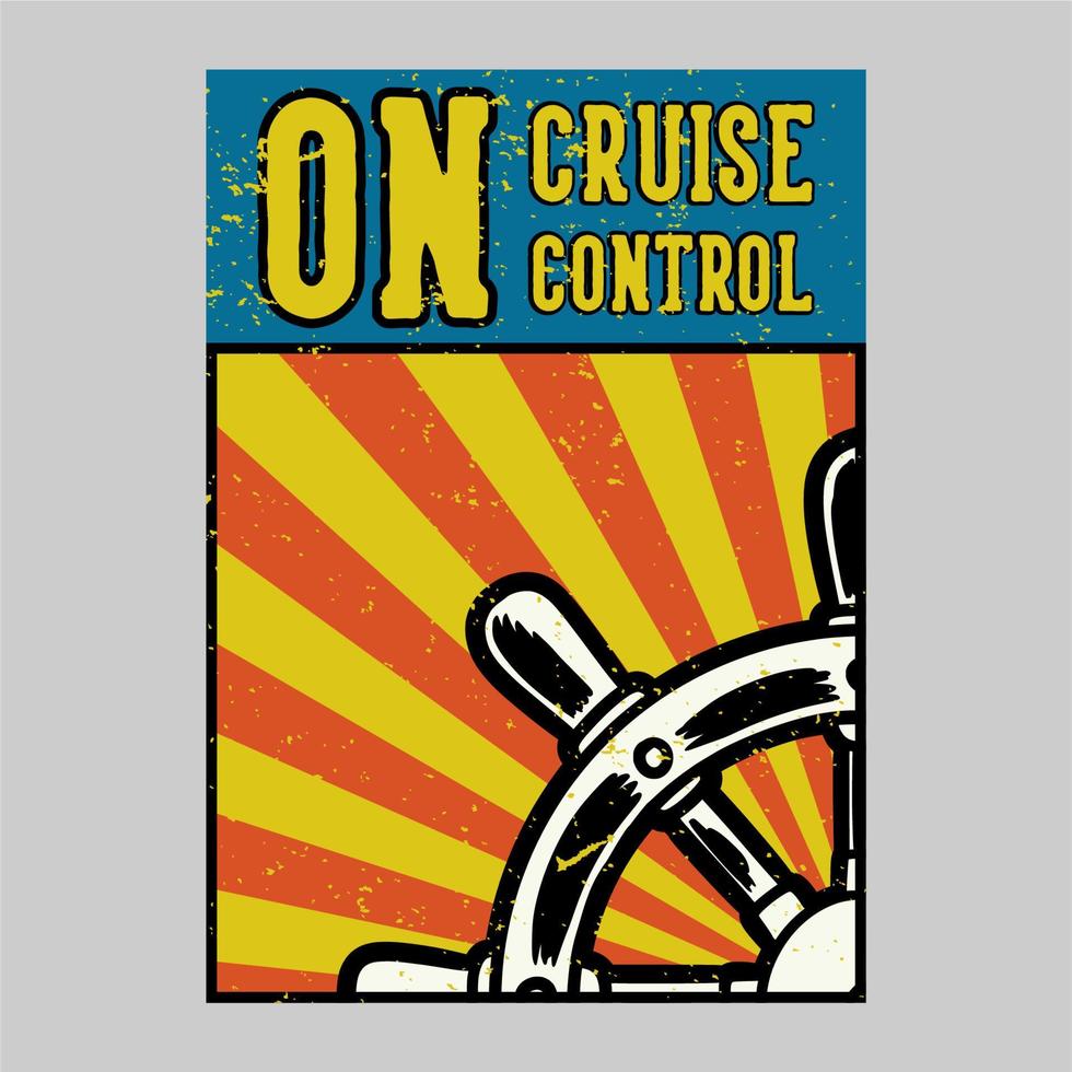 outdoor posterontwerp op cruise control vintage illustratie vector