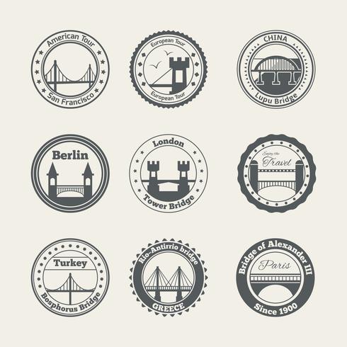 Brugset met labels vector