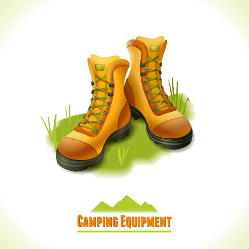 Camping symbool laarzen vector