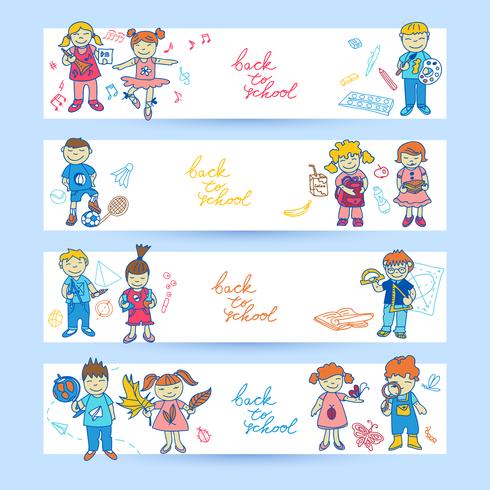 Set van banners met kinderen vector