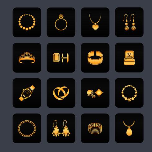 Sieraden pictogram zwart vector