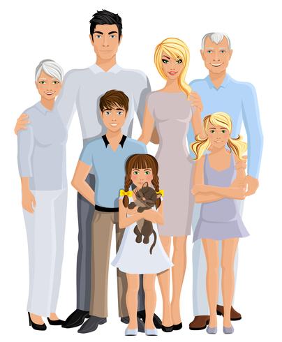 Familie generatie portret vector