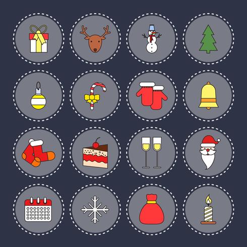 Kerst iconen instellen vector