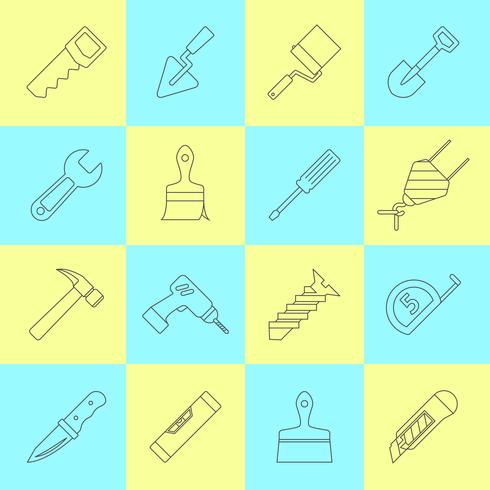 Home reparatie tools pictogrammen vector