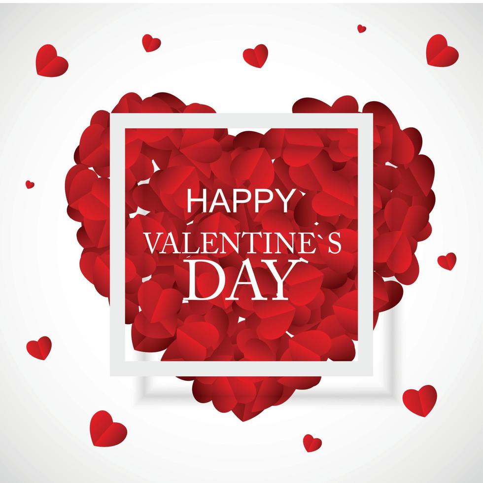 gelukkige Valentijnsdag kaart met hart. vector illustratie