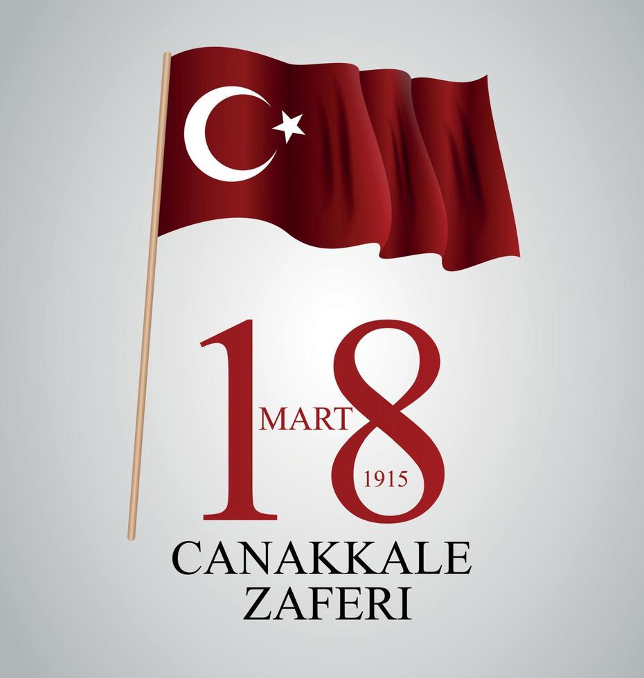 18 Mart canakkale zaferi. vertaling 18 maart, dag van de overwinning van canakkale. vector illustratie