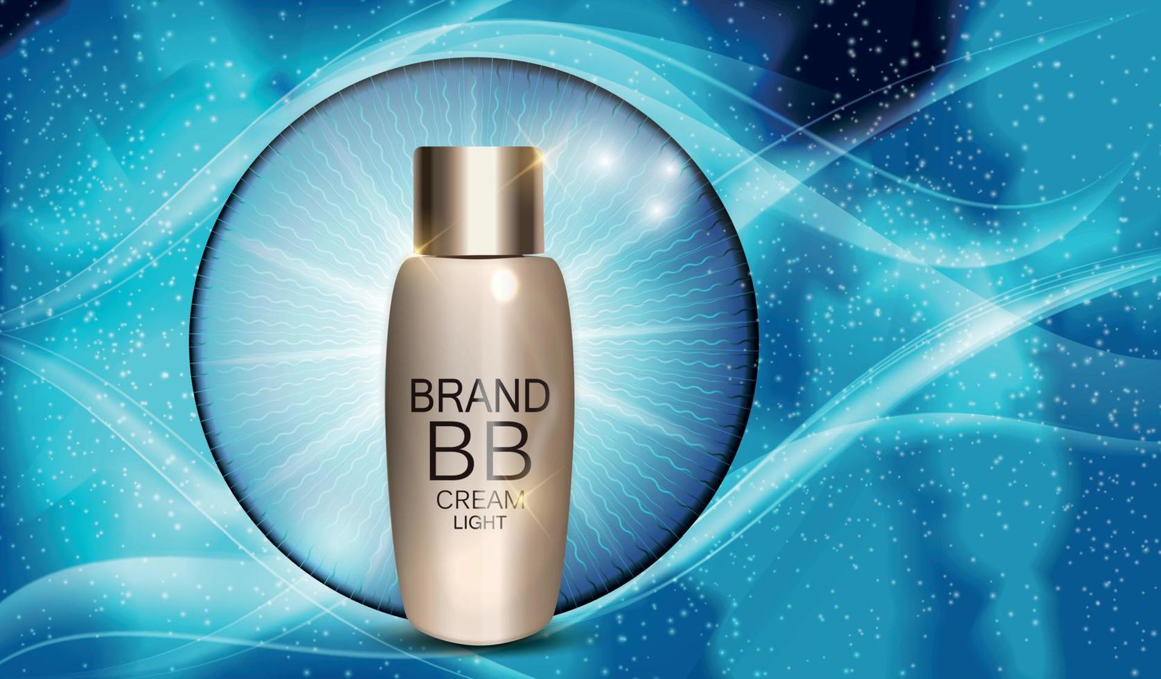 bb cream fles sjabloon voor advertenties of tijdschriftachtergrond. 3D-realistische vectorillustratie vector