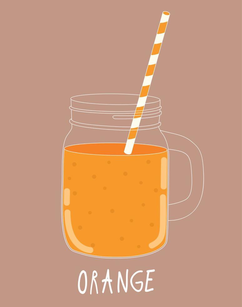 verse sinaasappelsmoothie. gezond eten. vector illustratie