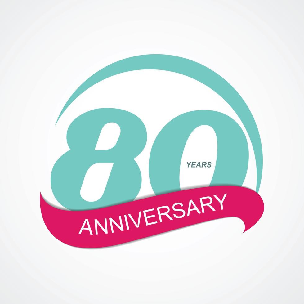 sjabloon logo 80 verjaardag vectorillustratie vector