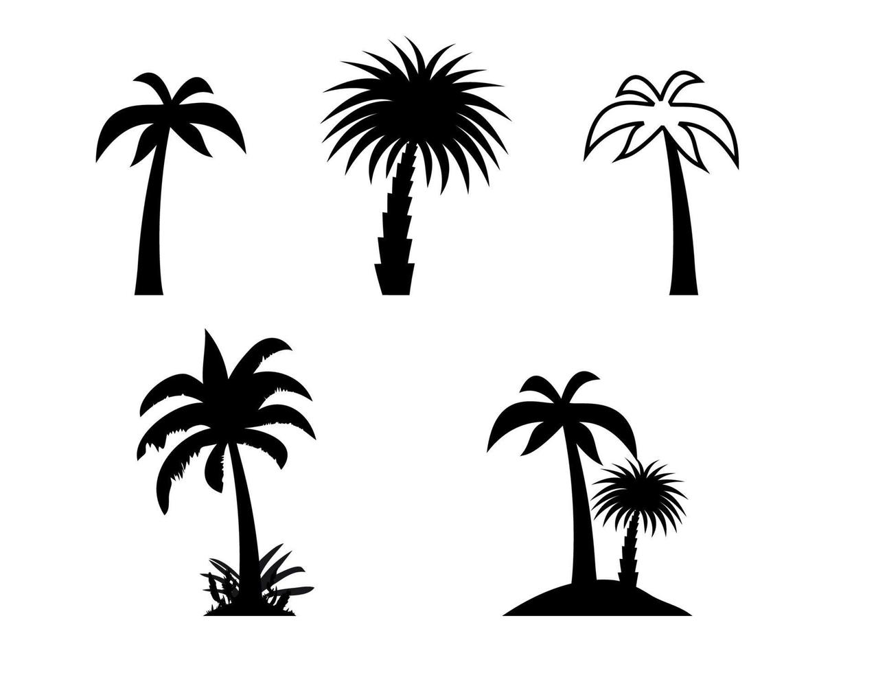 silhouet van palmbomen. vectorillustratie. vector