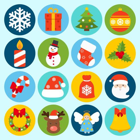 Kerst iconen instellen vector