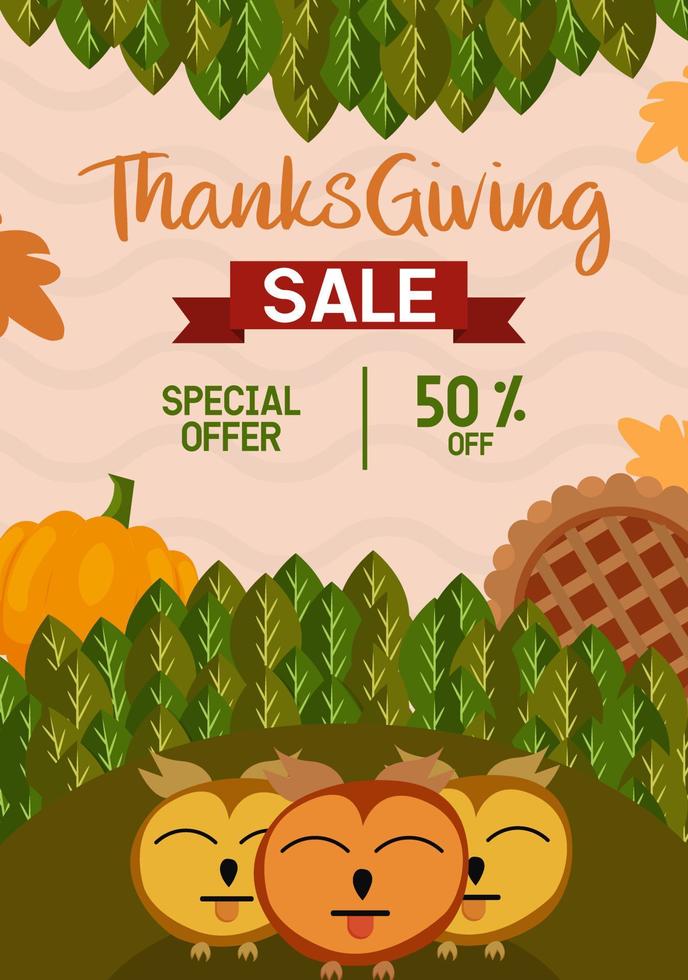 Thanksgiving speciale promo poster portret vector