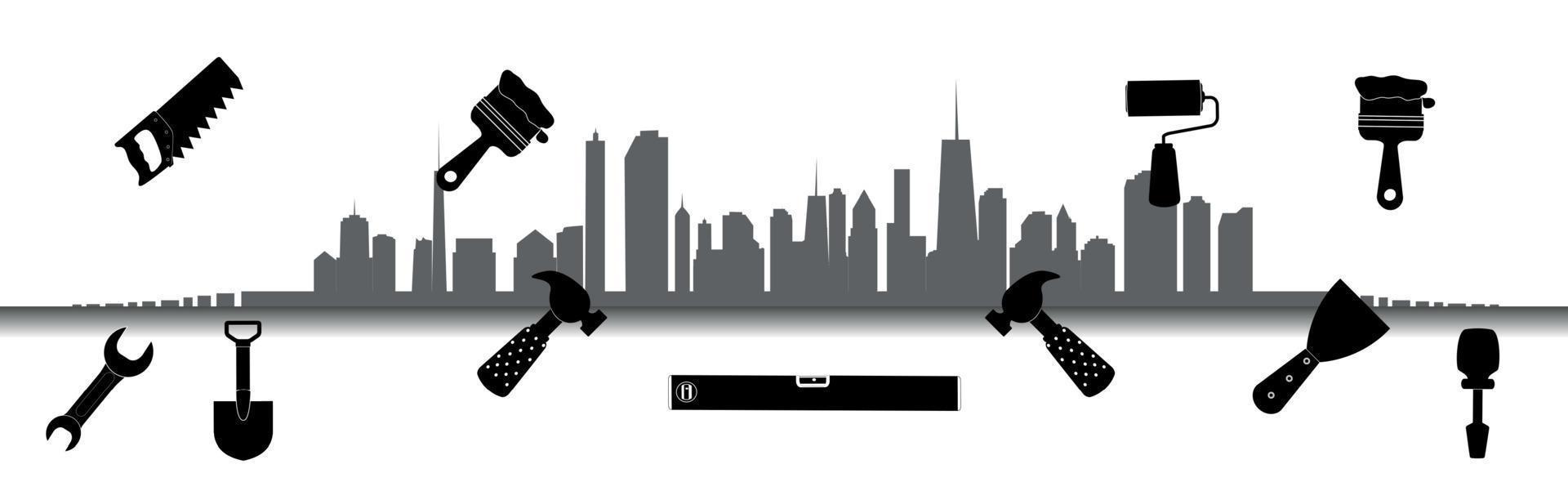 stad. gereedschap voor reparatie. vectorillustratie. vector