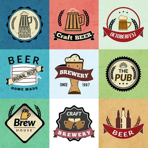 Bier retro labels vector