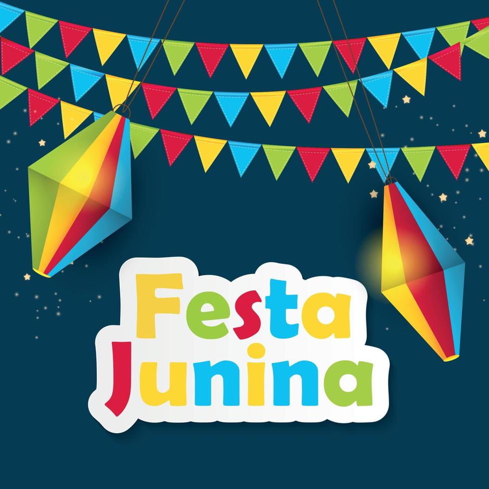 Festa Junina-achtergrond. Brazilië juni festival ontwerp voor wenskaart. vector illustratie